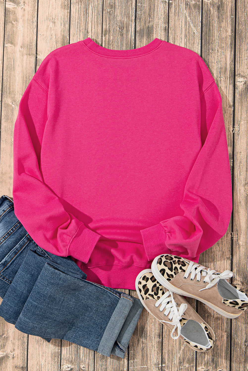 WestCloset Heart Patch Long Sleeve Sweatshirt