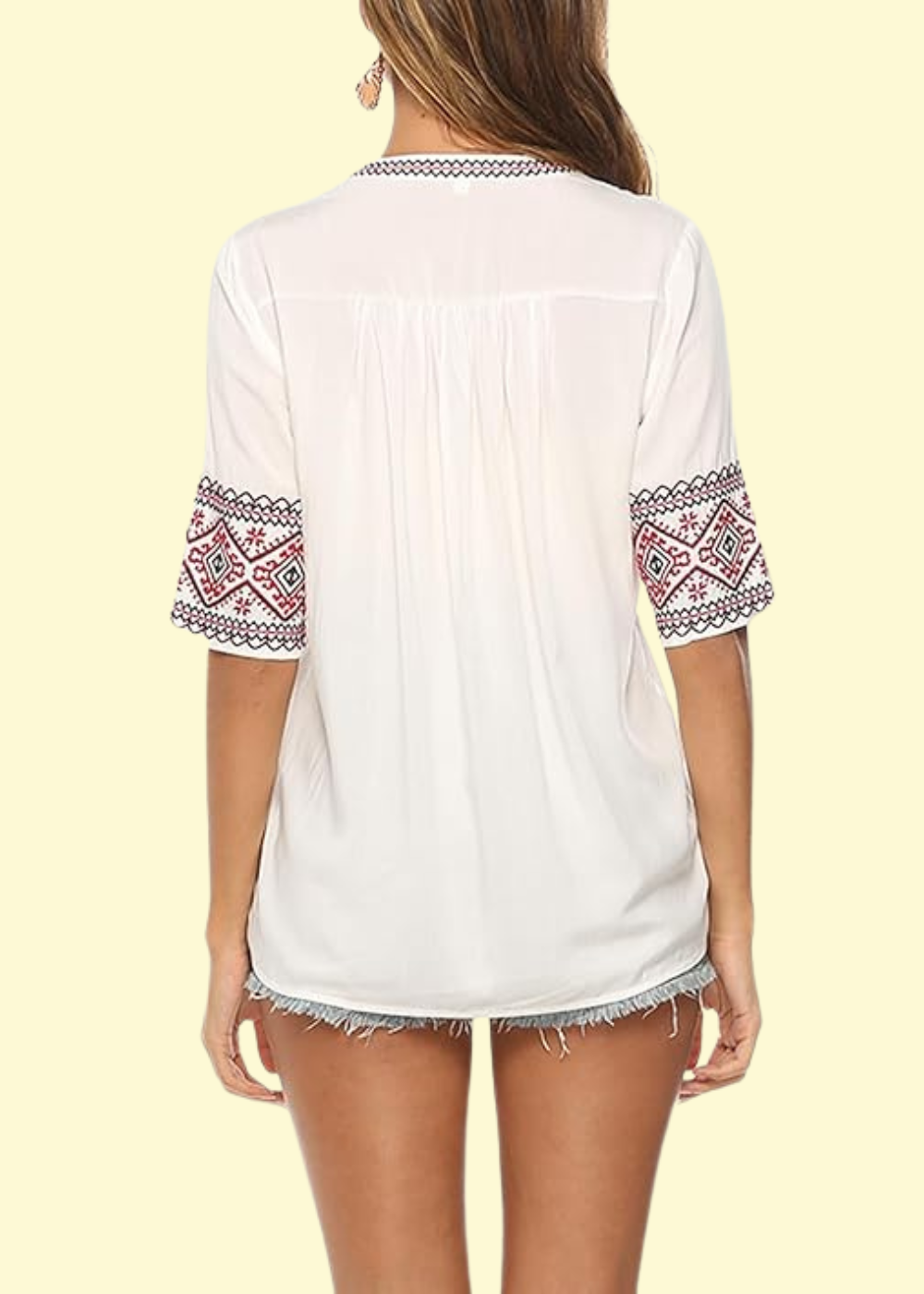 white mexican style boho top