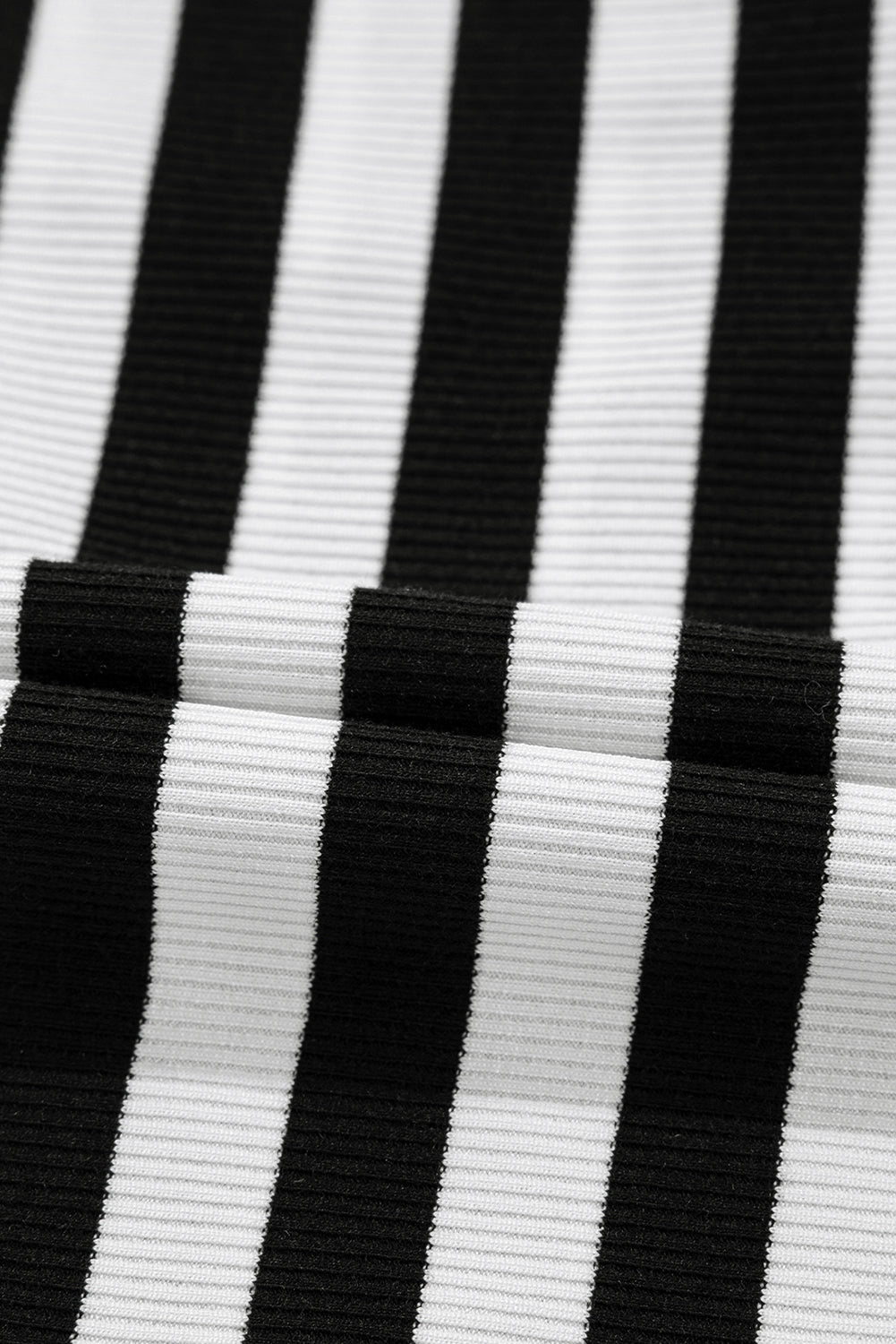 WestCloset Striped Lace Detail V Neck Top