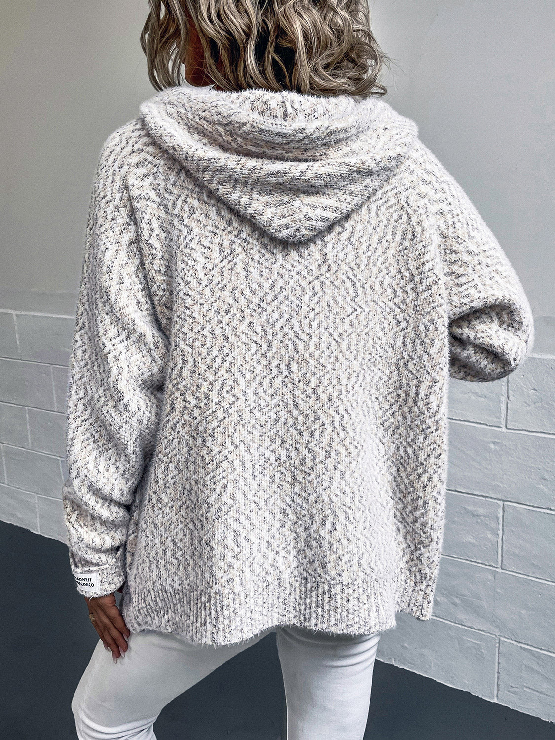 Back view of Khaki hoodie for every women by West