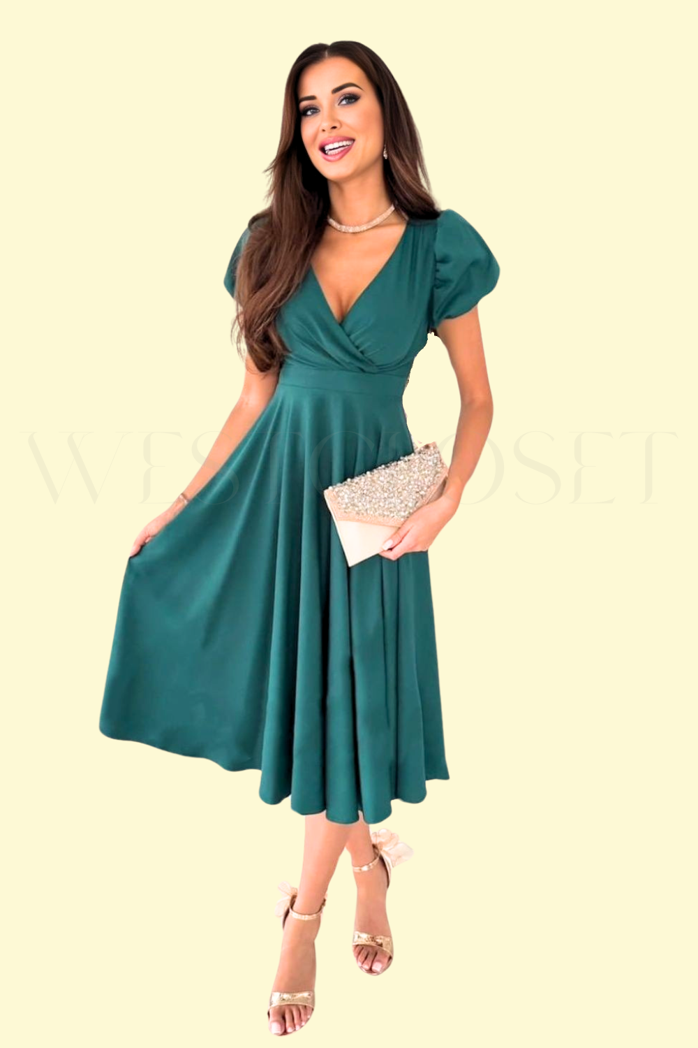 WestCloset Deep Teal Midi Dress