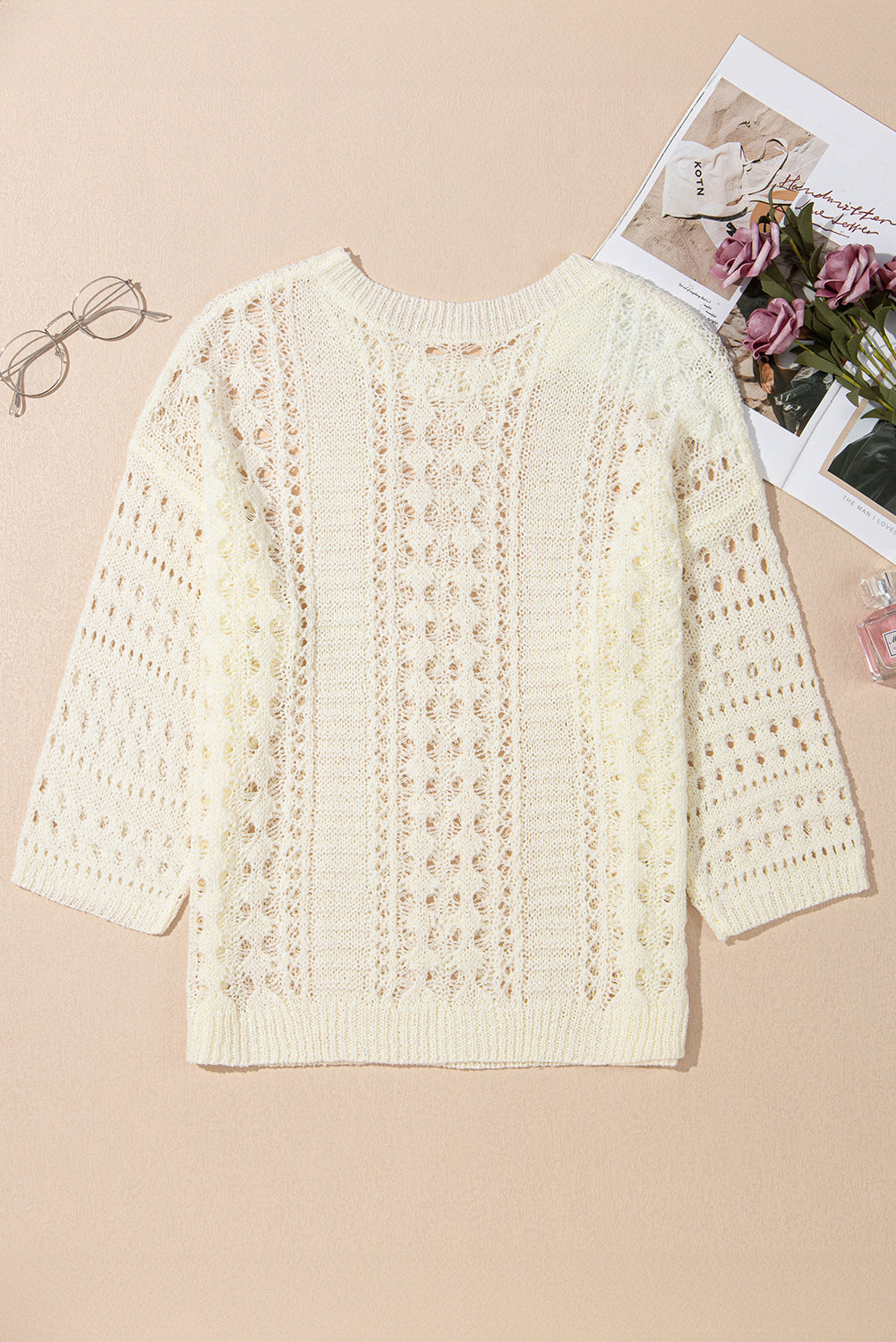 WestCloset Hollow Out Drop Shoulder Sweater