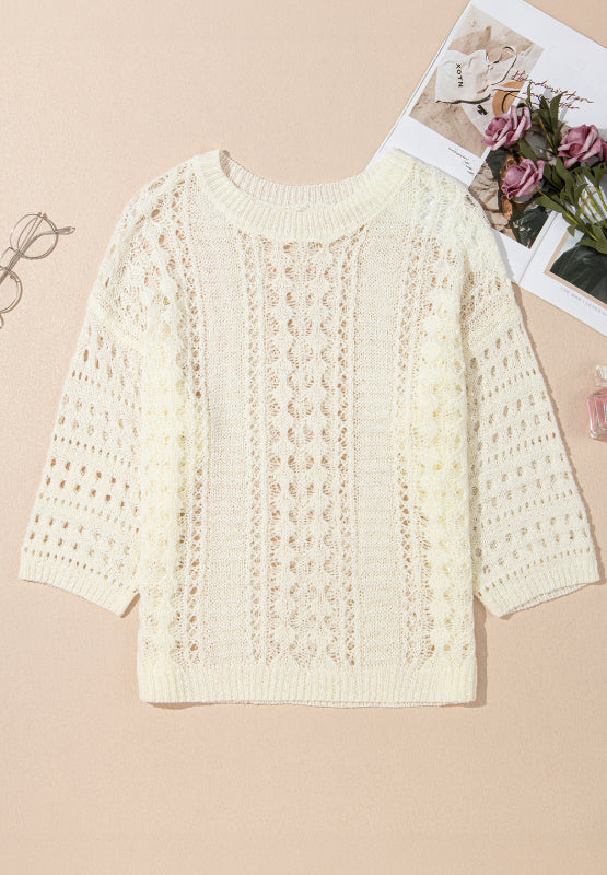 WestCloset Hollow Out Drop Shoulder Sweater