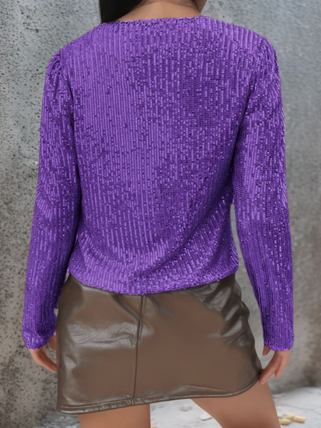 WestCloset Full Size Sequin Open Front Cropped Jacket