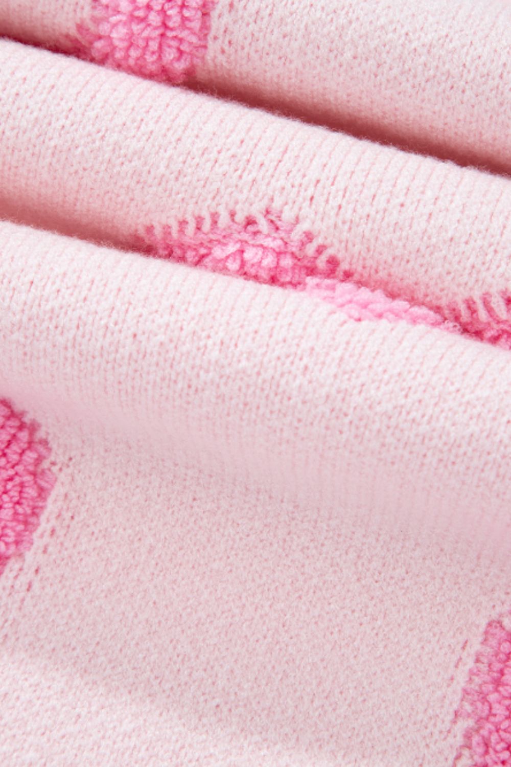 WestCloset High-Low Heart Round Neck Long Sleeve Sweater