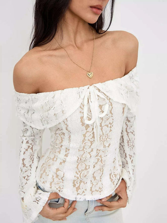 Off-Shoulder Lace Blouse WESTCLOSET