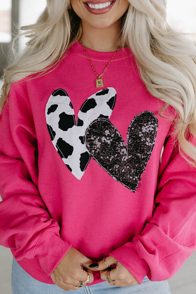WestCloset Heart Patch Long Sleeve Sweatshirt