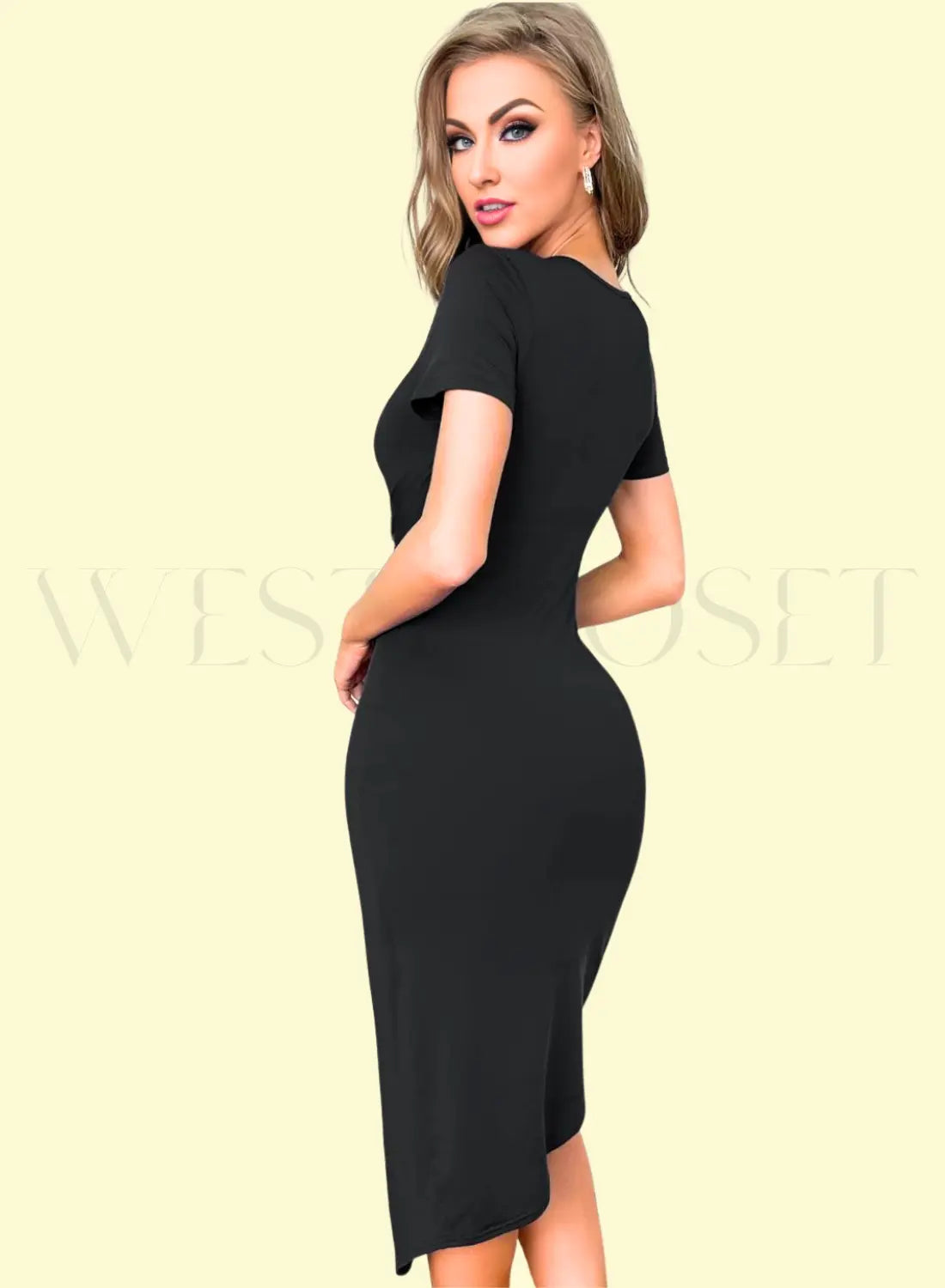 Twisted Black Dress to fit women's curve