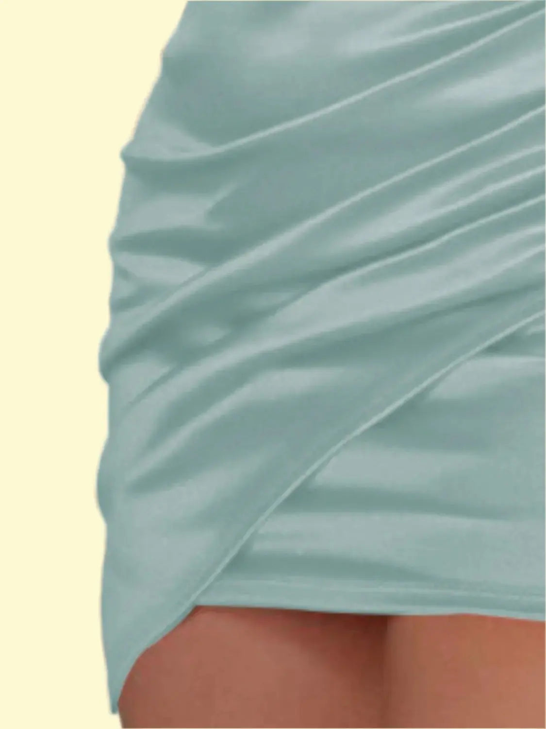 Aqua Ruched Spaghetti strap Wrap Dress by West Closet