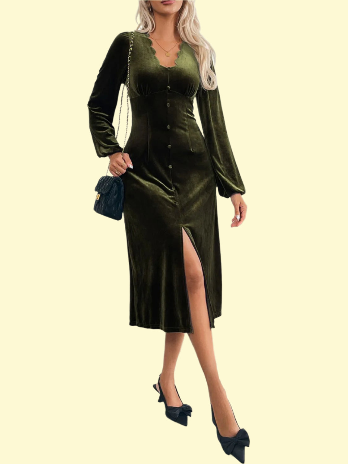 Black Forest Color Slit Dress