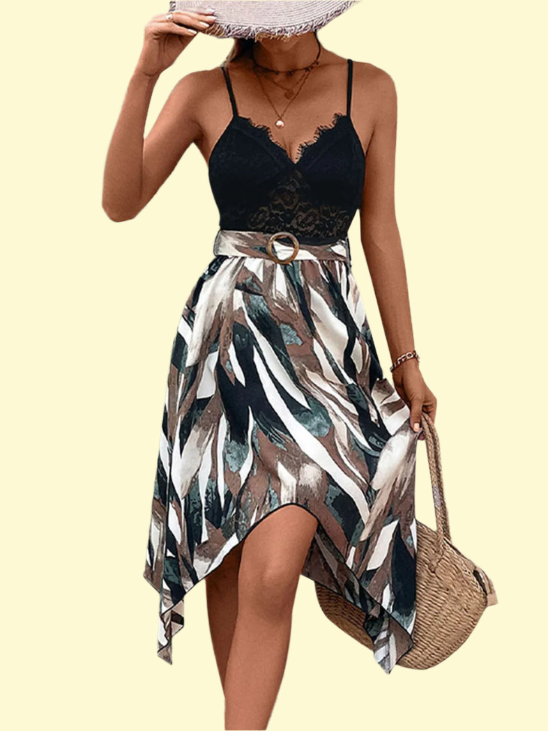 Bold & Feminine Deep V Neck Dress