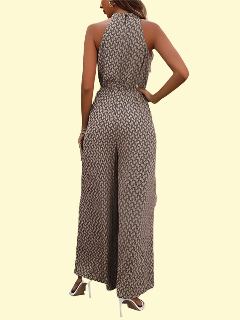 Bold and flowy black sleeveless jumpsuit