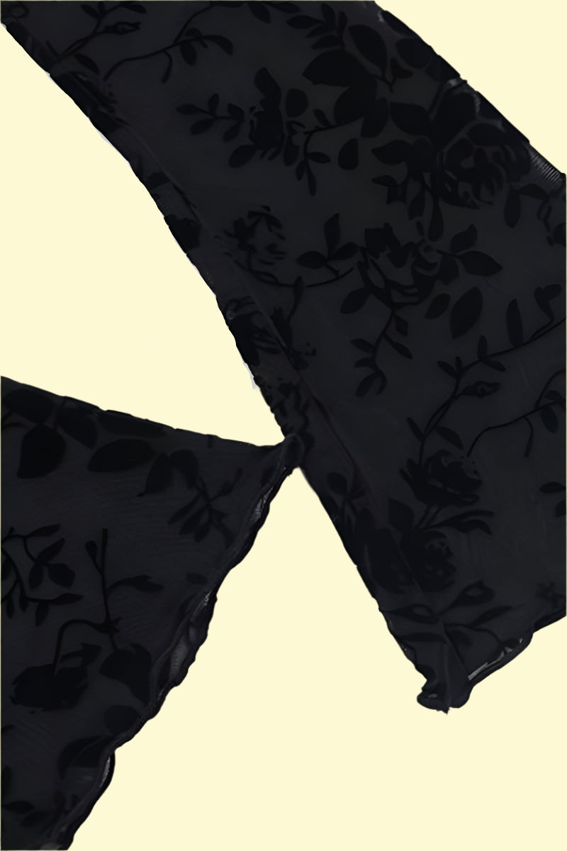 Chic long sleeve tied lace top for women