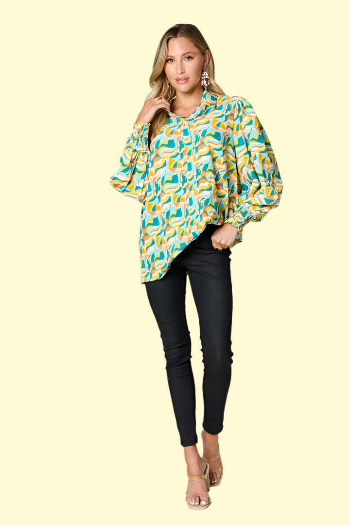 Chic printed blouse for office or casual wear