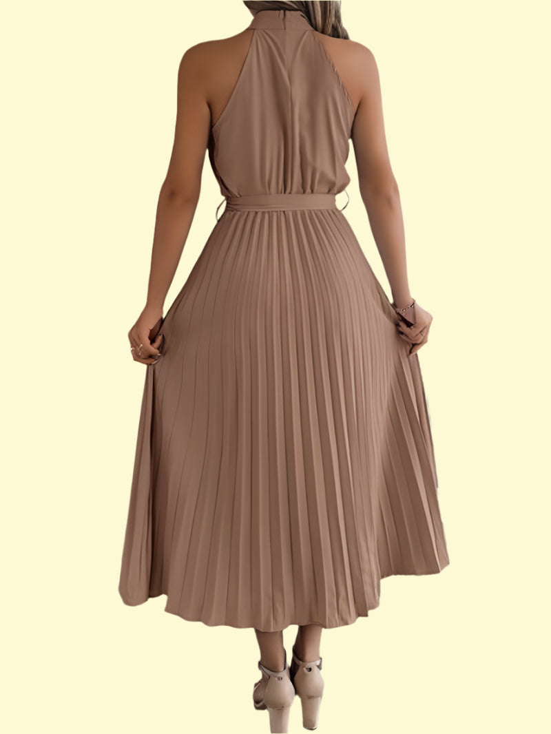 Classic Grecian pleated dress for women
