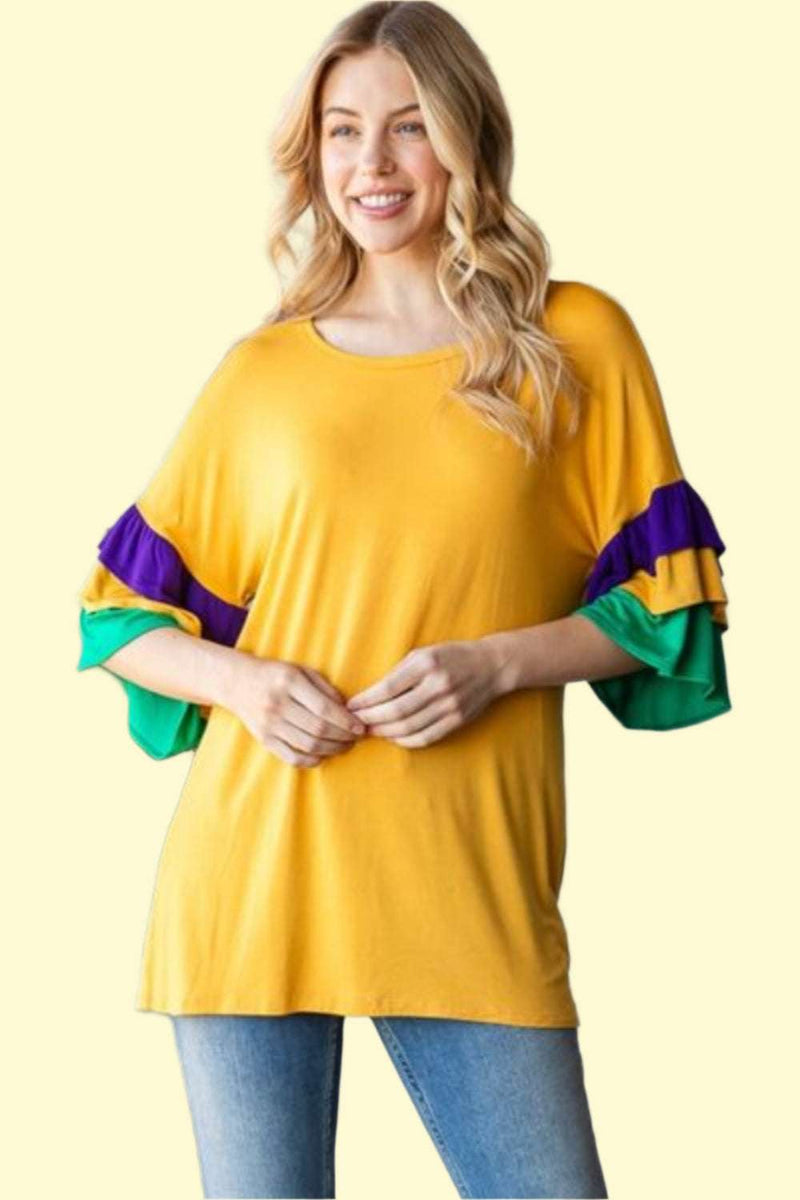Color Block Half Sleeve Blouse for Women