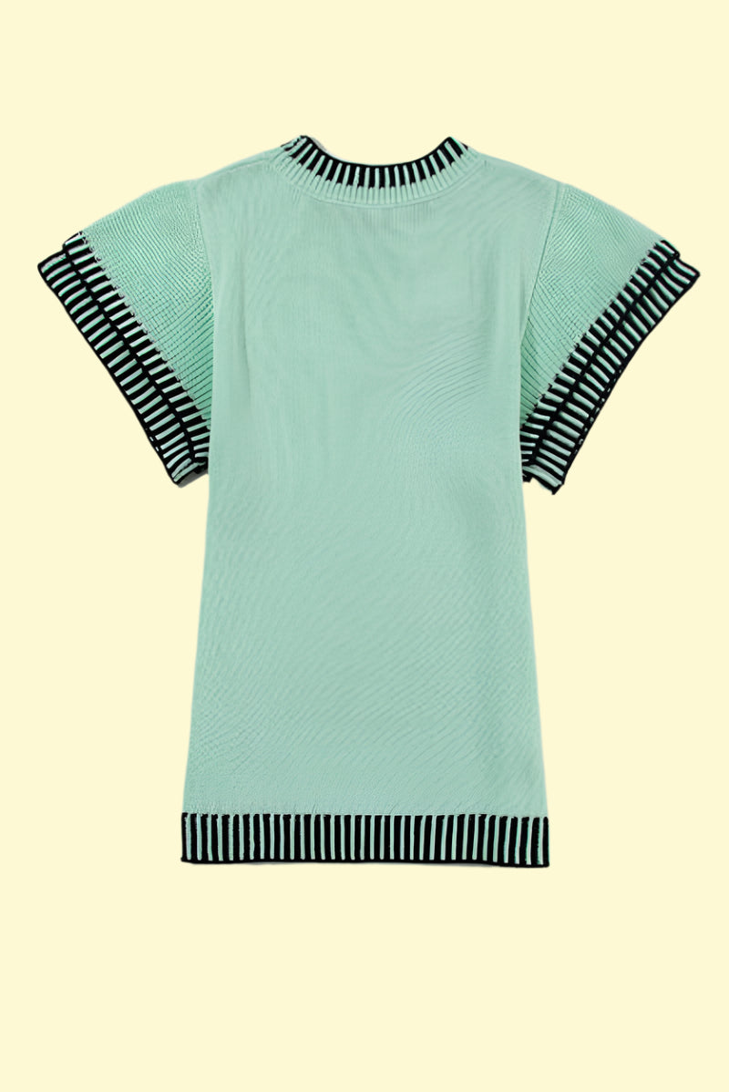 Comfortable acrylic-cotton short sleeve knit tee