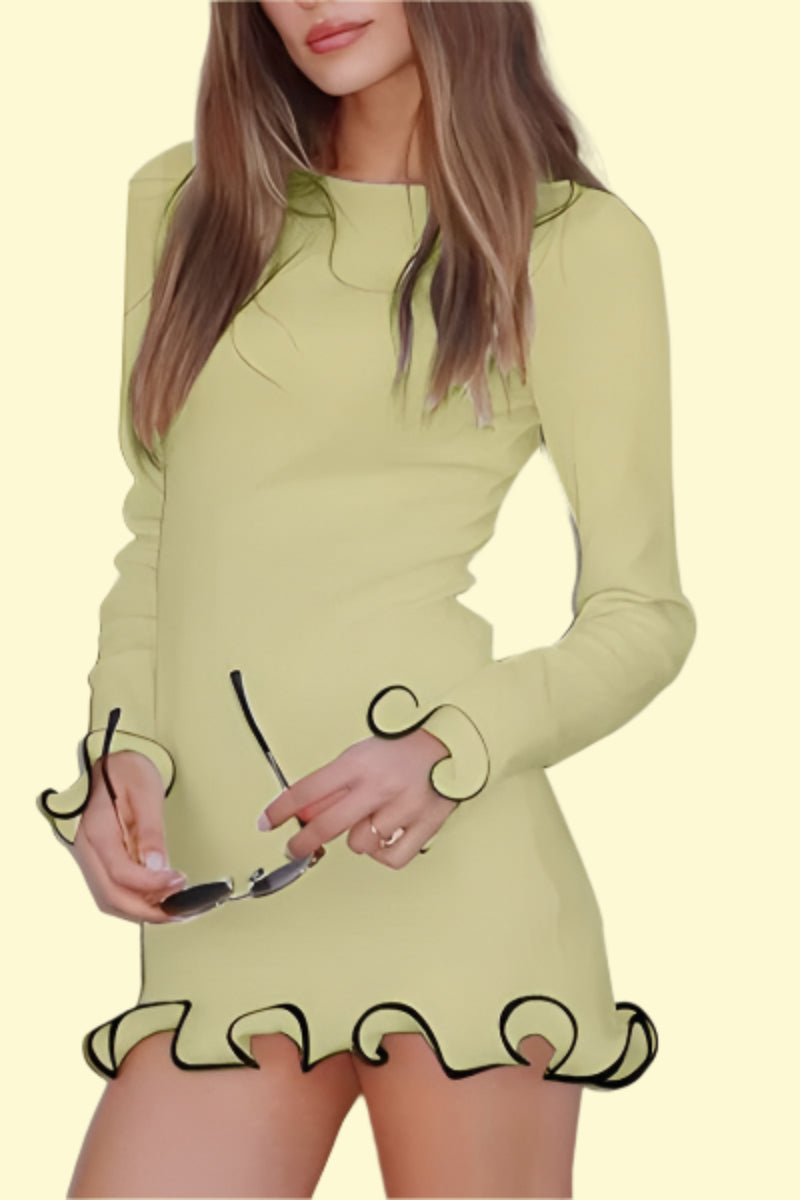 Contrast trim dress for elegant fashion lovers