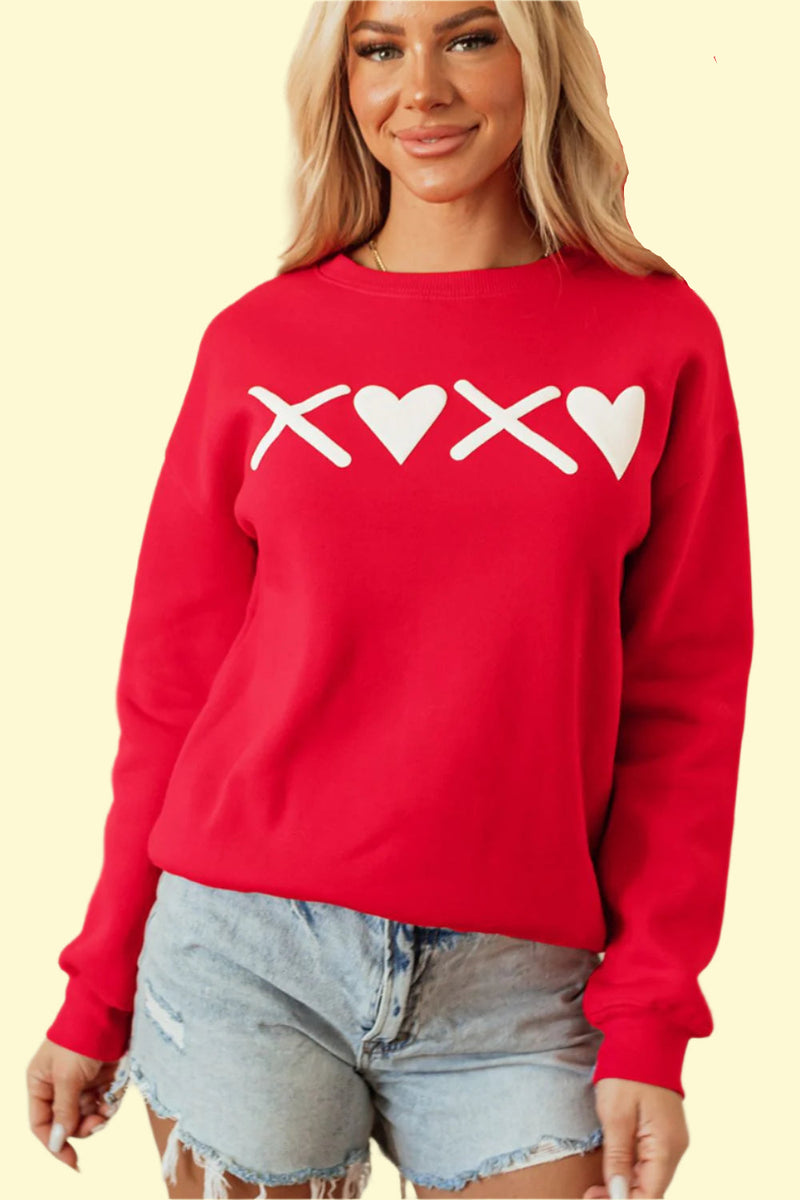 Drop shoulder red sweatshirt for women from WestCloset