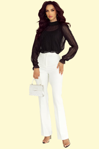 Elegant Mock Neck Lace Top for Women