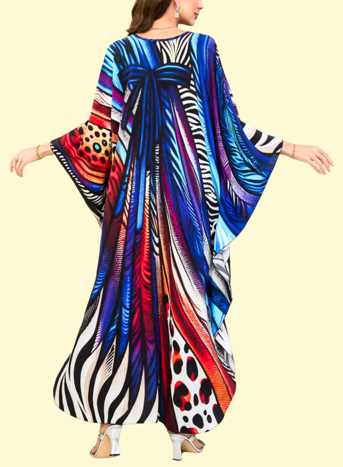 Exotic Print Long Sleeve Tunic Dress