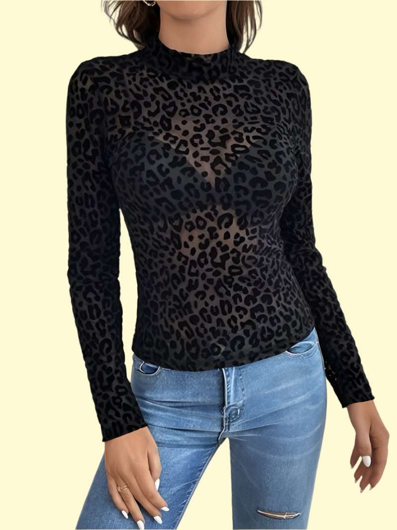 Fierce animal print sheer top for club nights