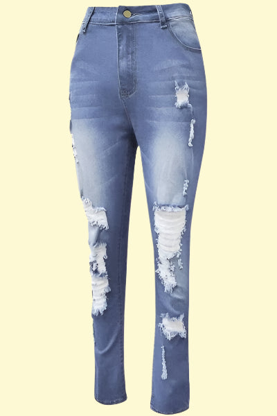 Full Size Trendy Distressed Skinny Jeans