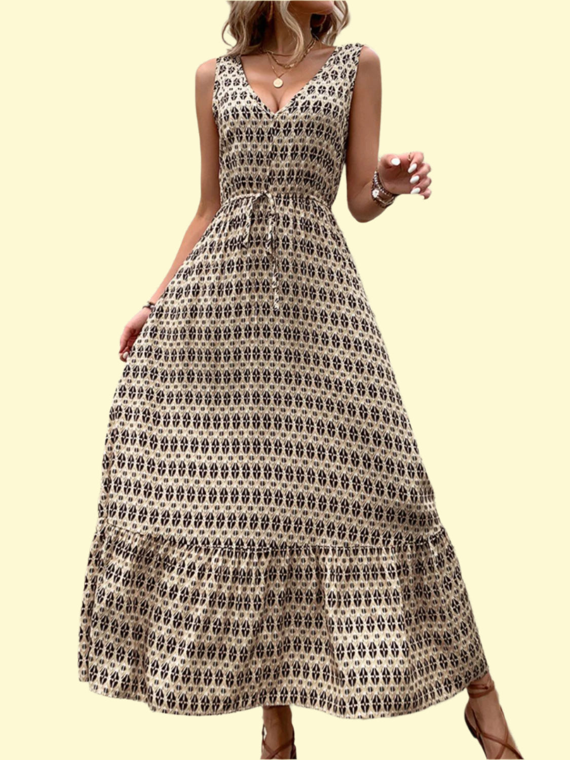 Lightweight Tie-Waist Midi Dress