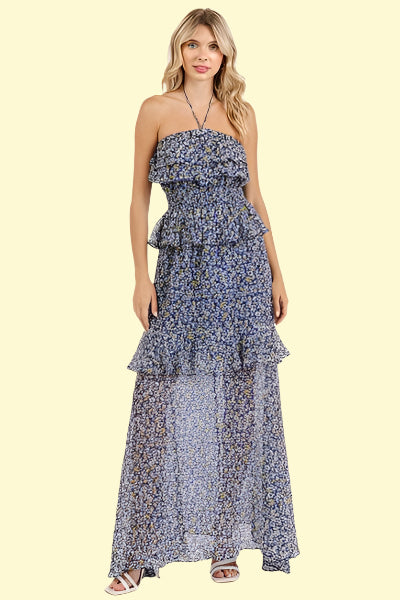 Long Floral Maxi Dress for Special Occasions