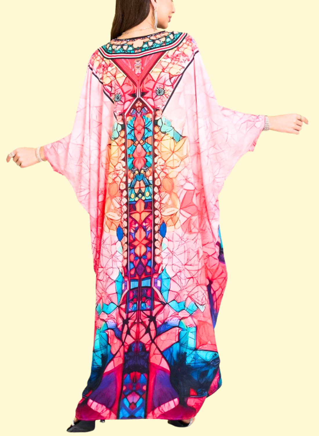Loose Fit Colorblock Kaftan Dress