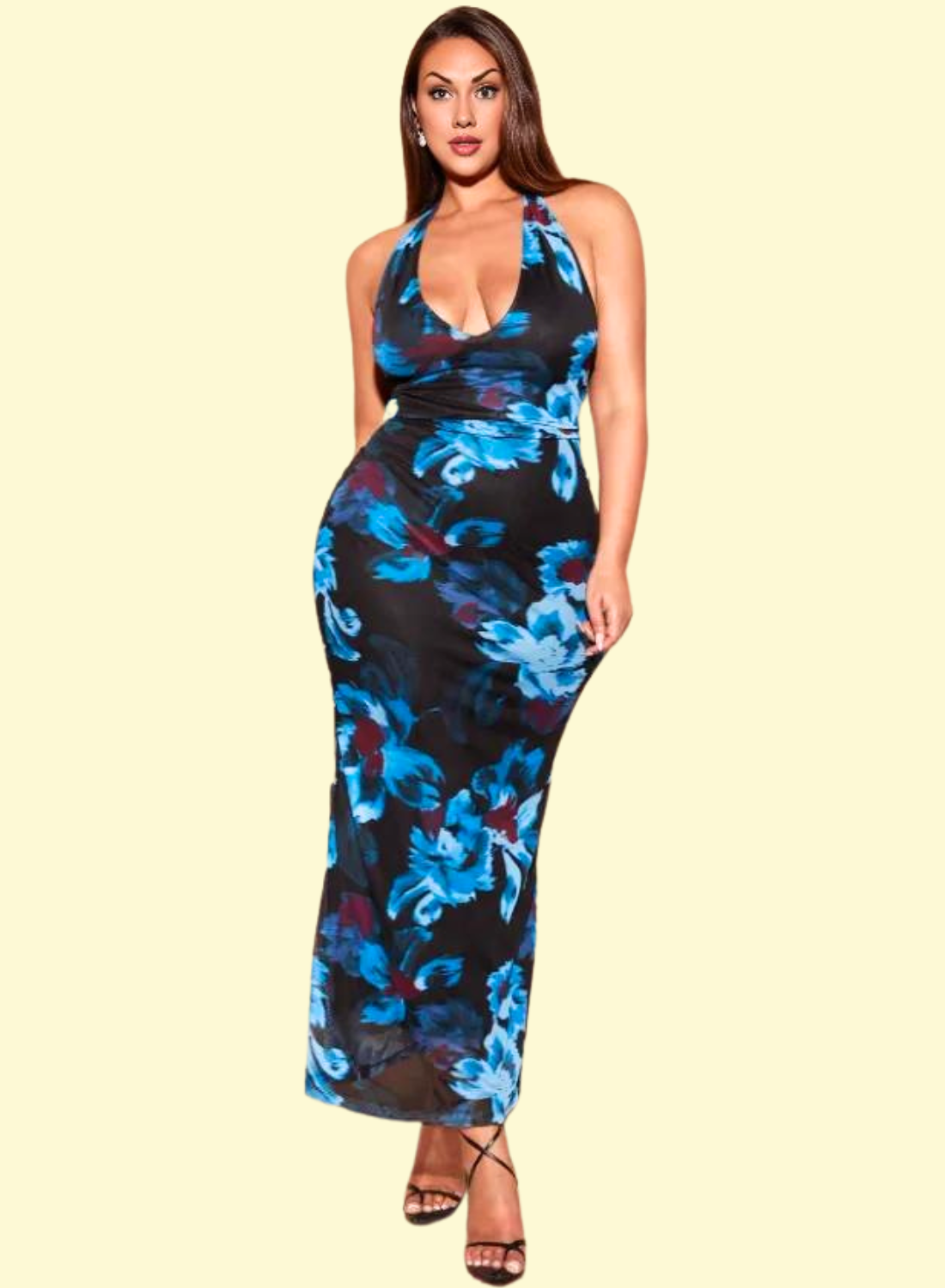Mermaid Hem Halter Dress for Curvy Women