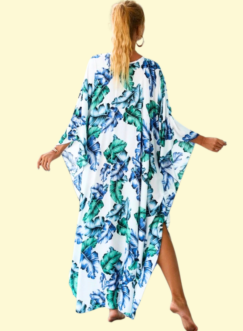 Multicolor Tropical Lounge Kaftan
