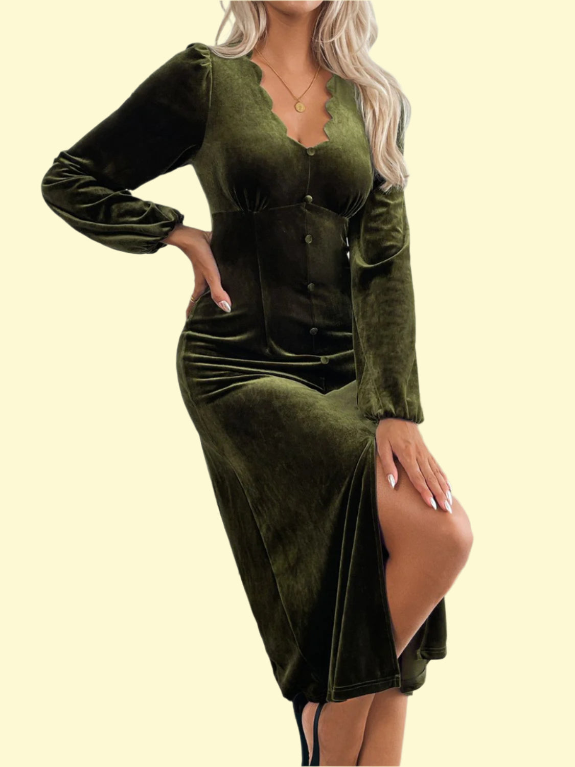 Night Out Outfit – Slit Midi Dress