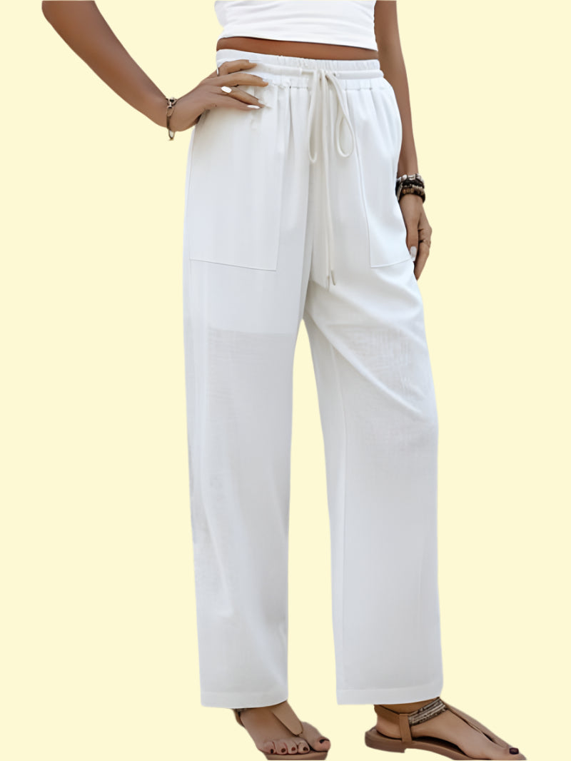 Relaxed Fit Pocketed Pants White