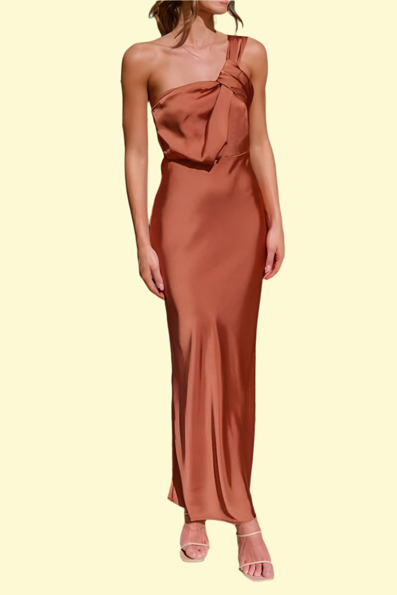 Sexy caramel twist dress for special occasions