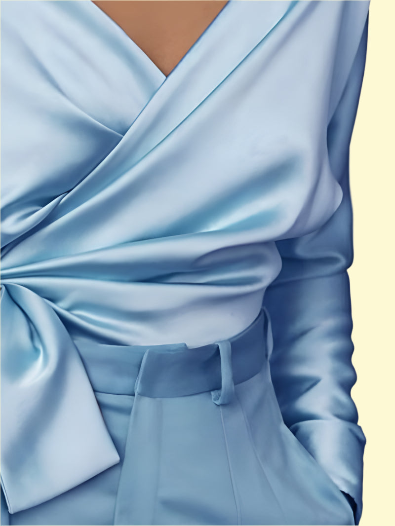 Surplice V-neck blouse for women’s fashion