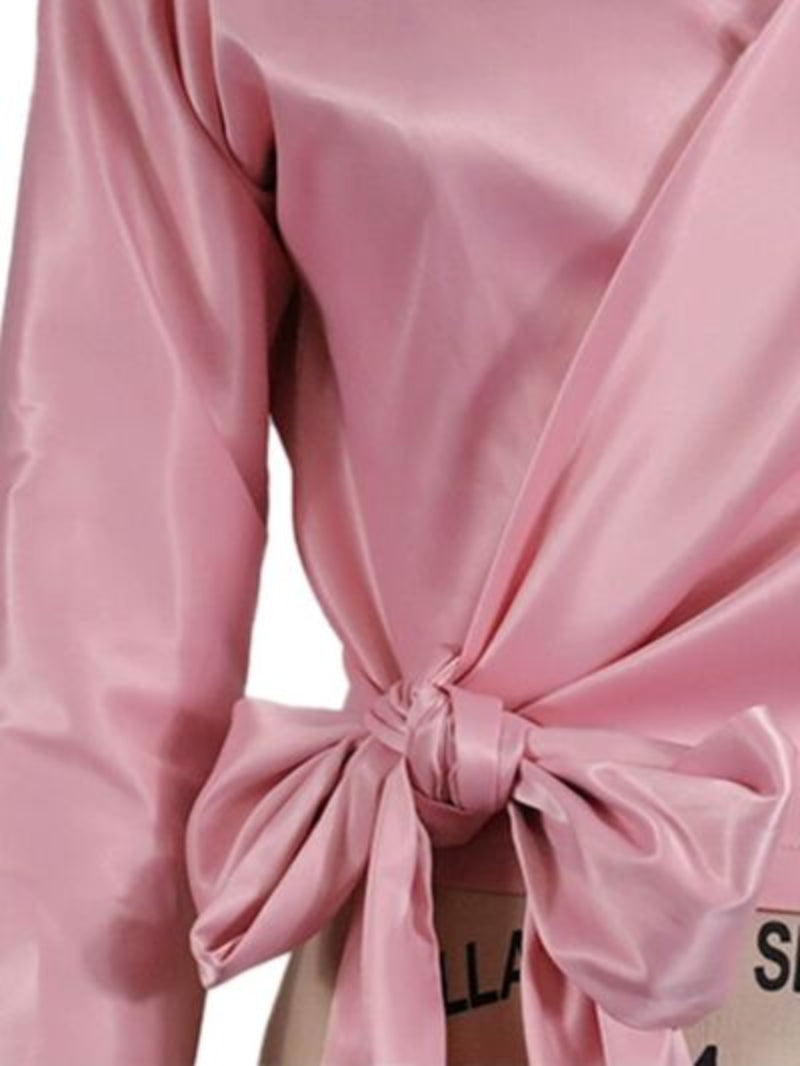 Trendy tie-front bow blouse for work and play