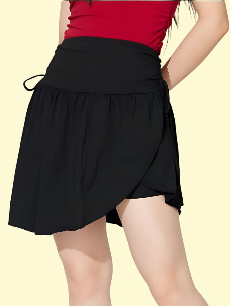 WestCloset black side-tie mini skirt for women