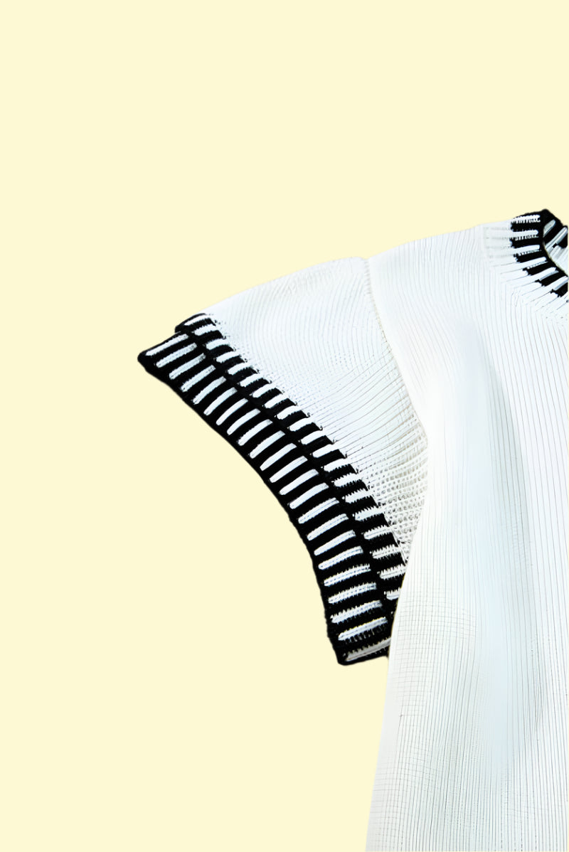 WestCloset playful knit top in white