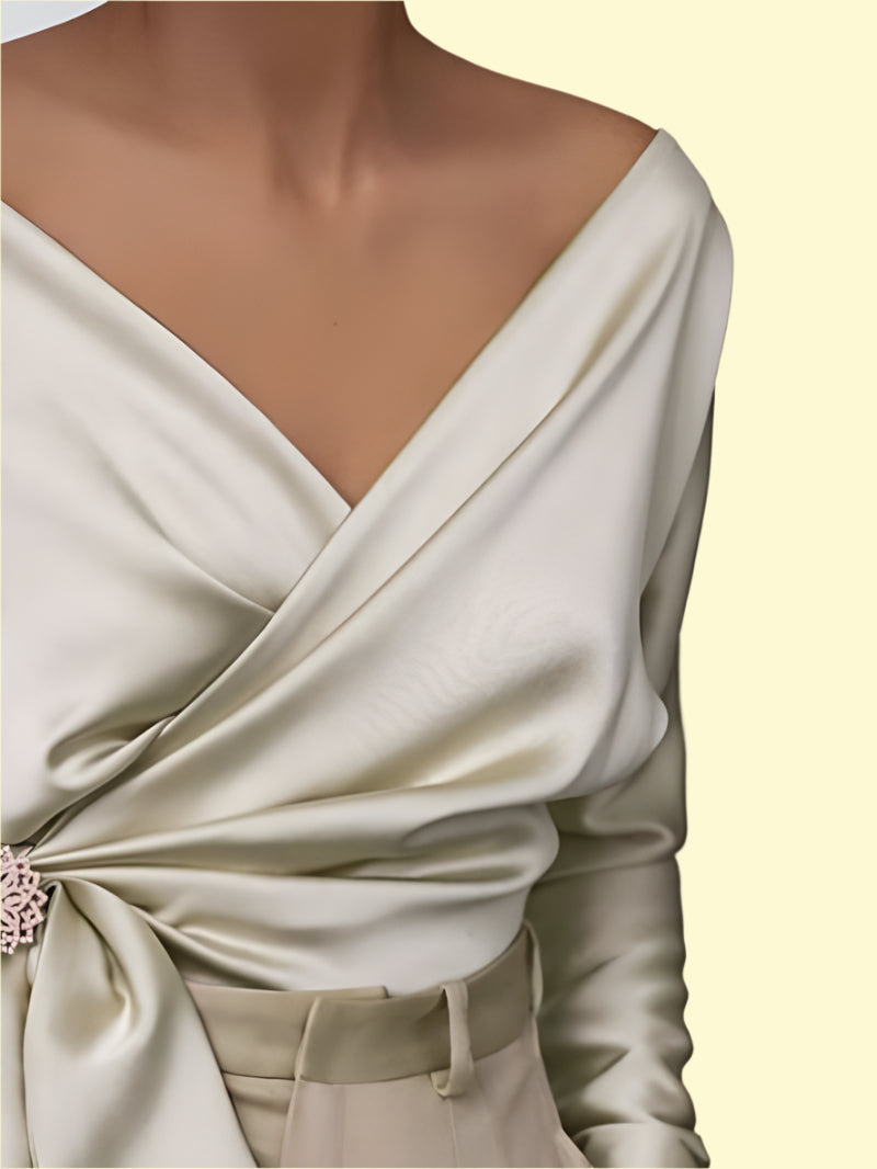 WestCloset playful wrap blouse with feminine touch