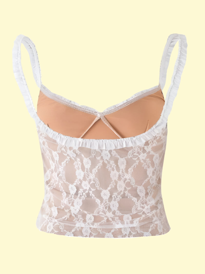 WestCloset tan lace cami for elegant styling