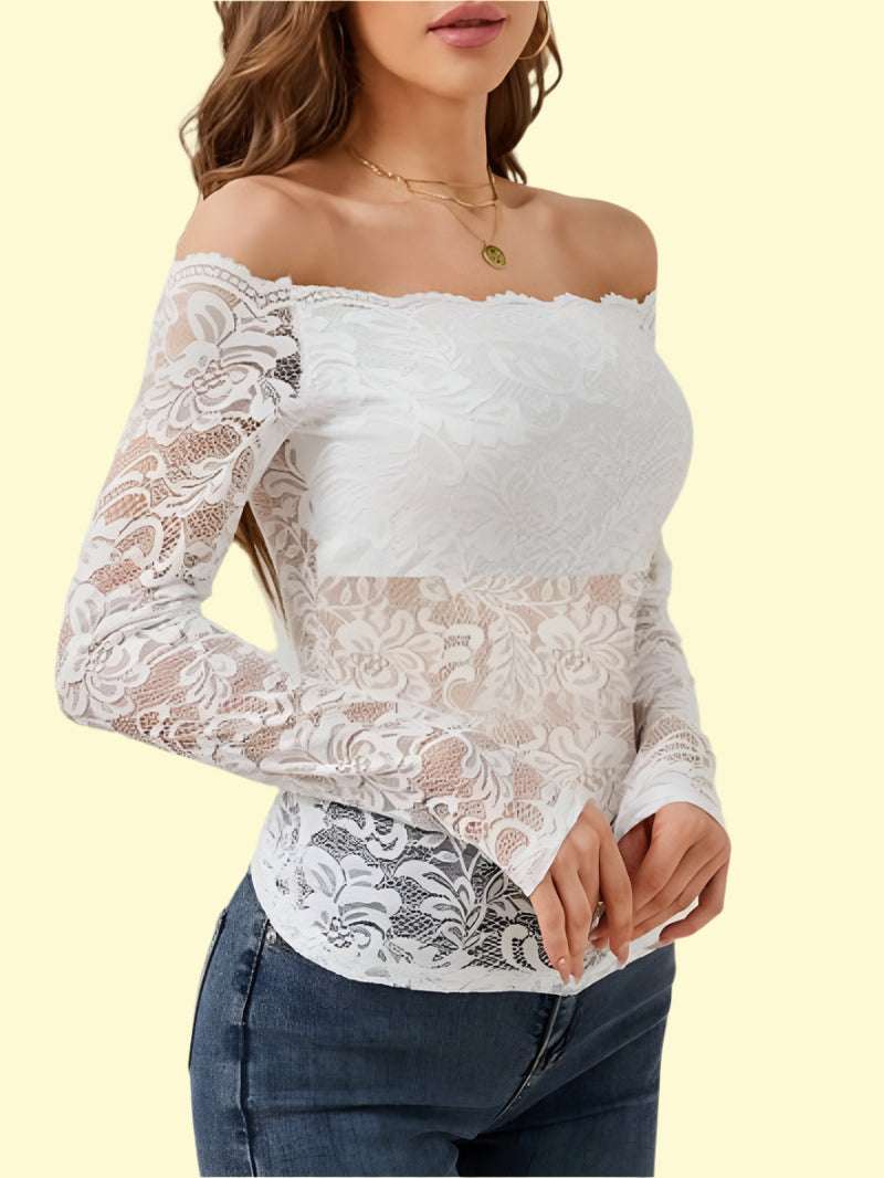 White lace top for a daring look