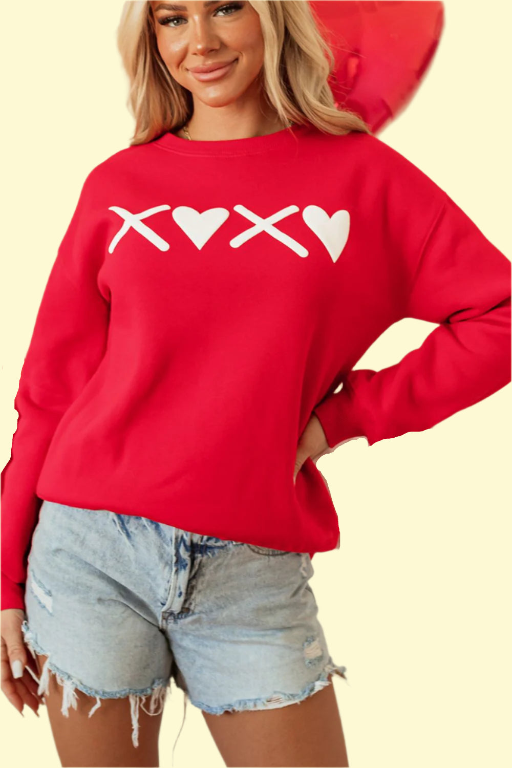 Women’s Valentine’s Day round neck sweater