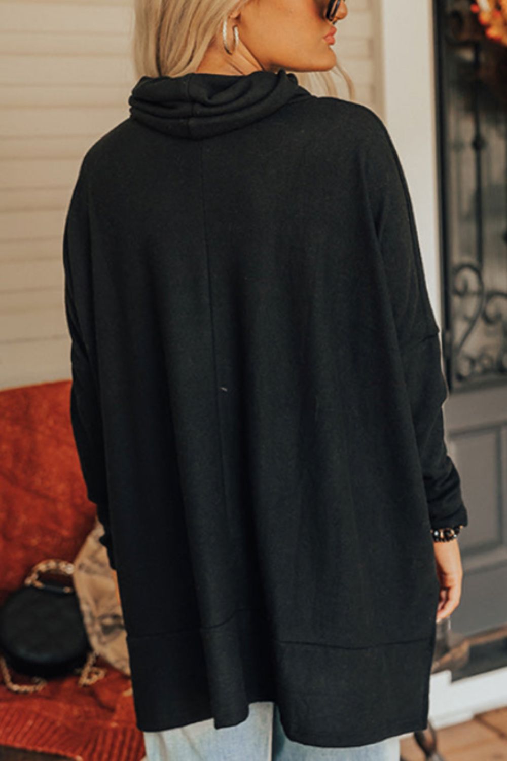 WestCloset Valentine’s Day Heart Patched Turtleneck Long Sleeve Top