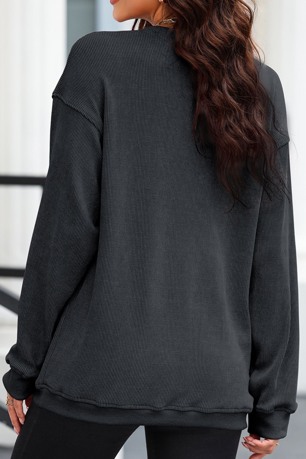 WestCloset Leopard Heart Drop Shoulder Long Sleeve Sweatshirt