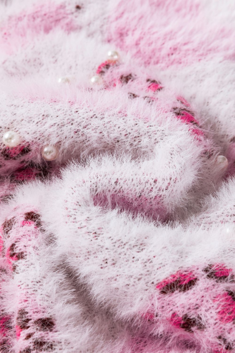 WestCloset Pearl Detail Heart Round Neck Sweater