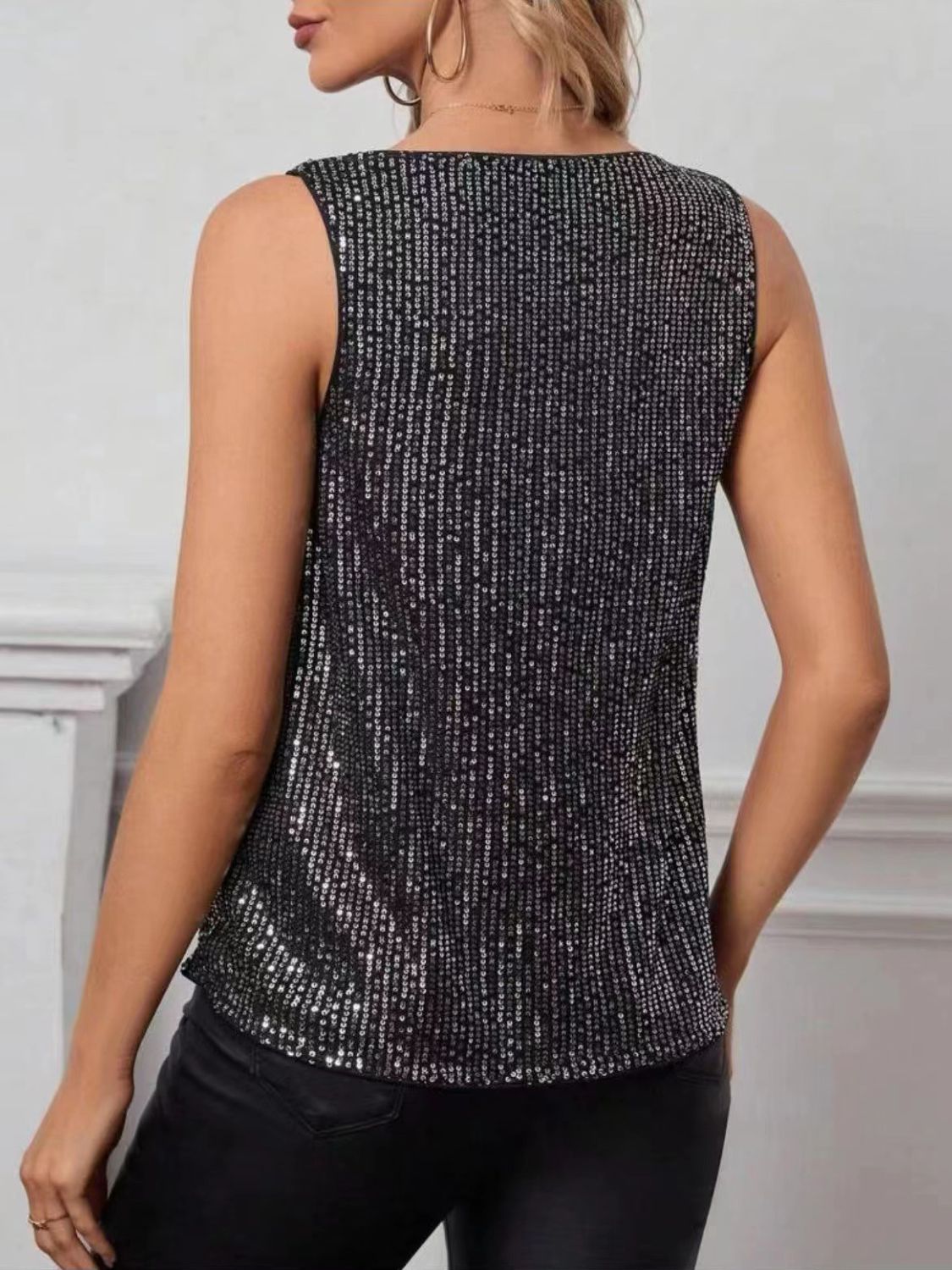 WestCloset Sequin Cowl Neck Tank