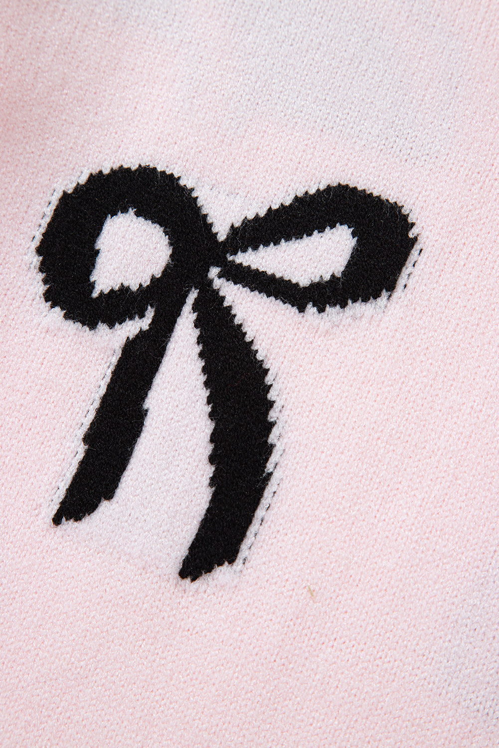 WestCloset Bow Pattern Round Neck Loose Fit Sweater