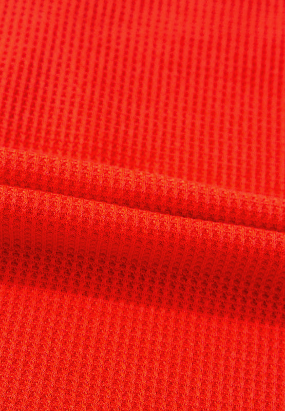 WestCloset Studded Waffle-Knit V-Neck Long Sleeve Top