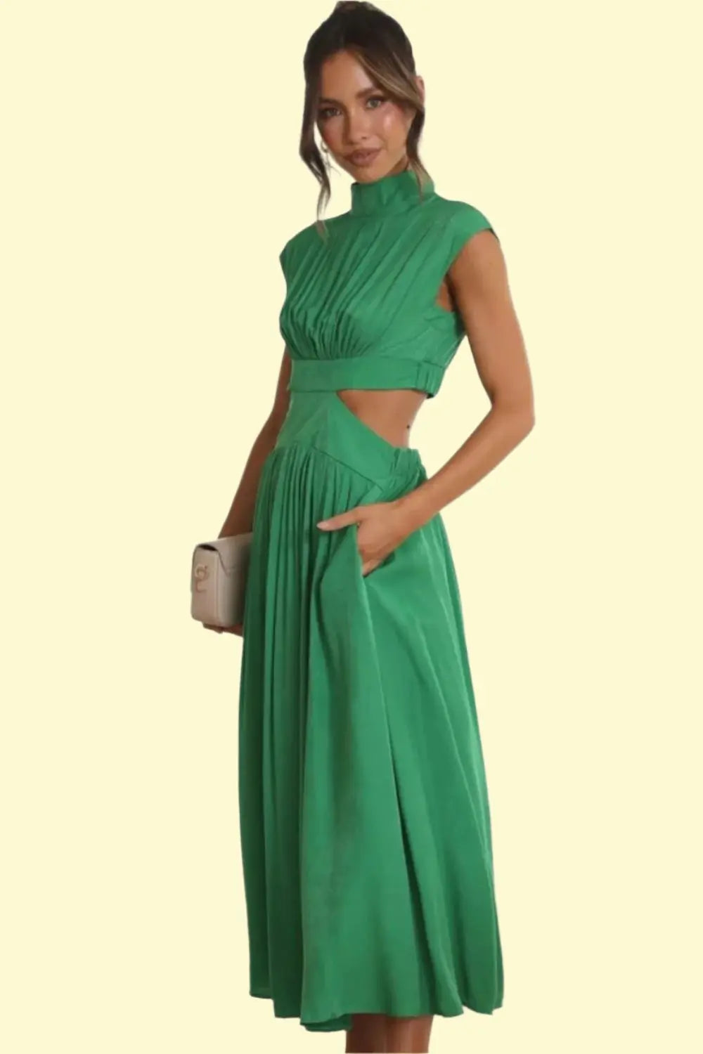 green cutout maxi dress by West Closet
